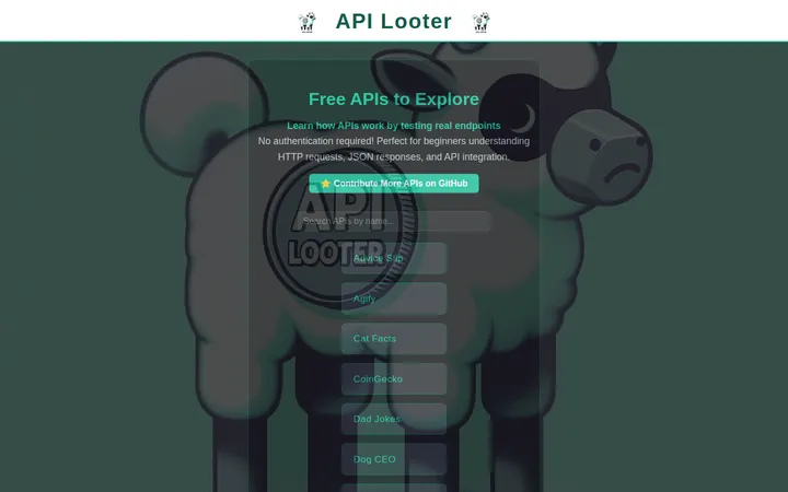 API Looter catalog of public APIs