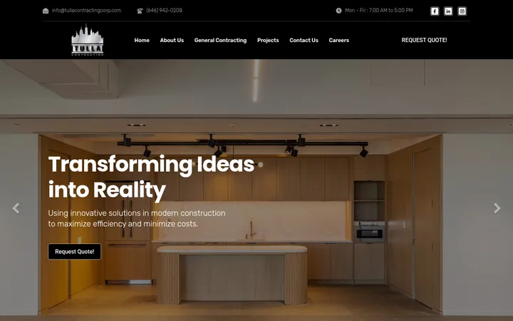 Tulla Contracting home page hero